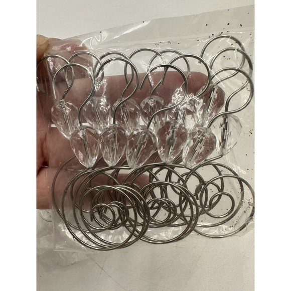 20 BANBERRY DESIGNS Christmas Ornament Hooks Clear Acrylic Silver Wire Ornament - Picture 2 of 4